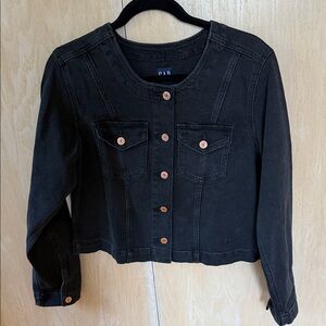 GAP Black Denim Jacket with Copper Buttons